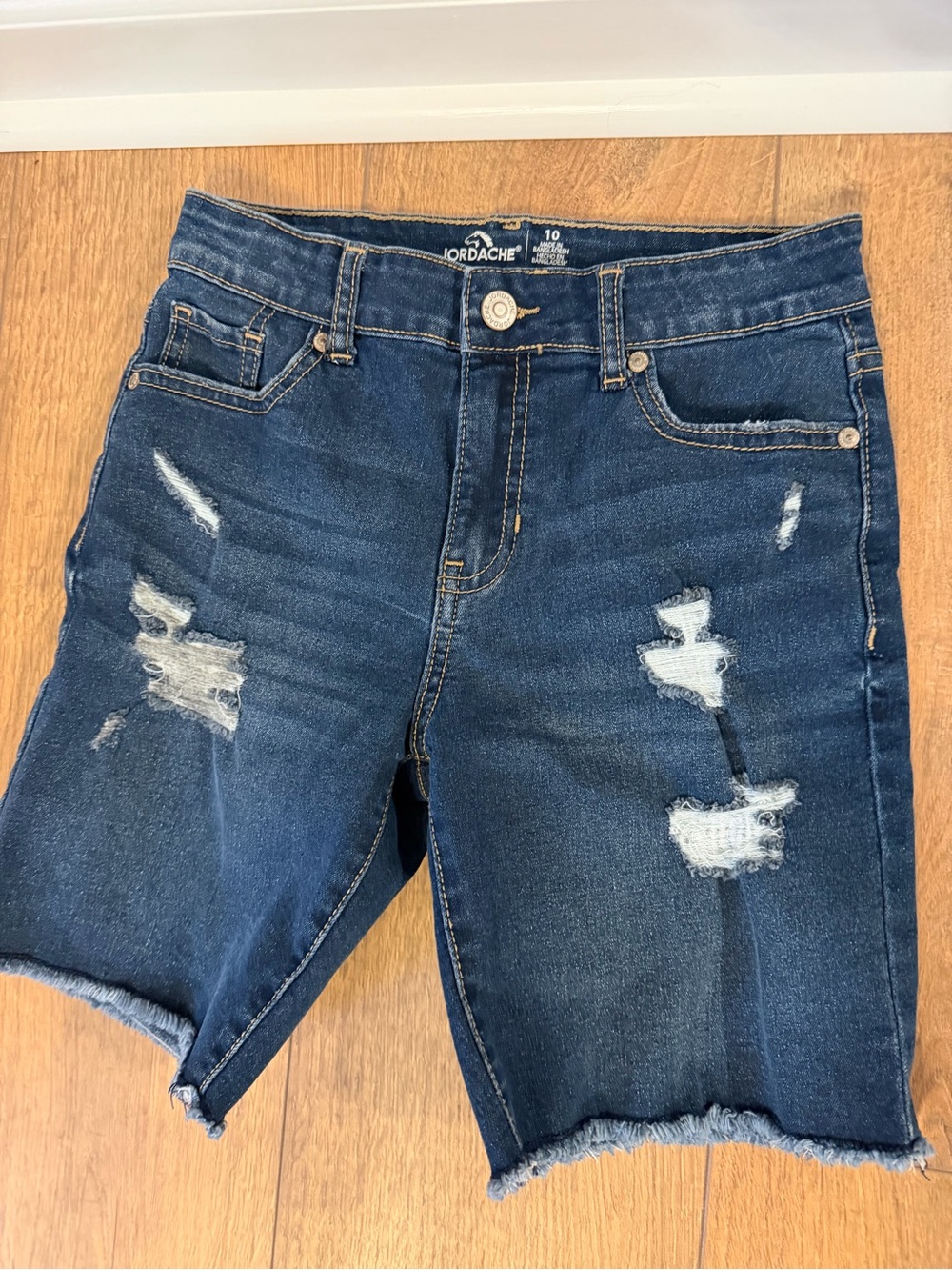 Girls Jordache Jean shorts distressed cutoffs size 10